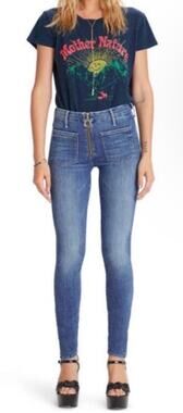 MOTHER The Patch Xyz Looker High Waist Skinny Jeans in Wild Game